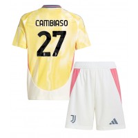 Juventus Andrea Cambiaso #27 Replika babykläder Bortaställ Barn 2024-25 Kortärmad (+ korta byxor)